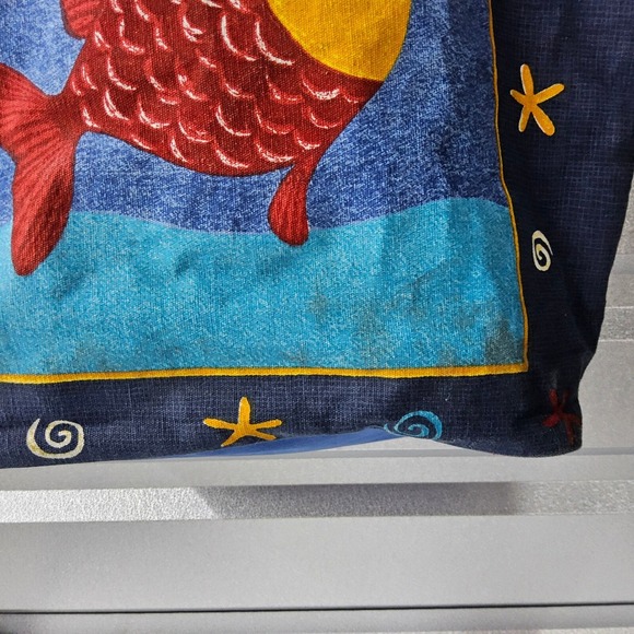 Sun and Sand Fish Large Tote Bag Novelty Nautical Beach Bag Purse Colorful - Picture 4 of 16